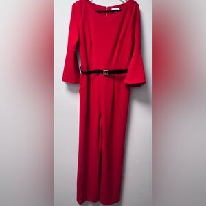 Calvin Klein bell sleeve, flair bottom jumpsuit